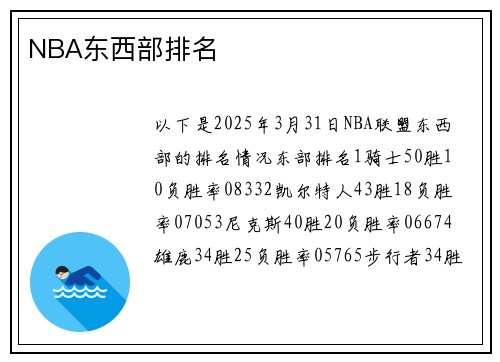 NBA东西部排名